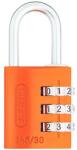 Abus 145 számzáras lakat, 3 számjegyű, kengyel 5 mm, narancssárga