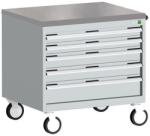 bott Cubio mobil komód, 79 x 80 x 65 cm, 5 fiókos, linóleum, szürke-szürke