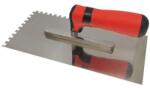 TopTrade profi rozsdamentes acél fogazott glettvas, gumírozott nyéllel, 270 x 130 mm, fogméret: 8 mm
