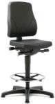 Bimossa Munkaszék Bimos All In One 9631 siklóval, lábtartóval, bőr üléssel, alacsony háttámlával, fekete