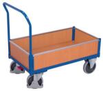 Cordes Platform kocsi fogantyúval és alacsony szilárd oldalakkal, 500 kg-ig, 101, 5 x 132, 5 x 80 cm, kék