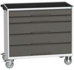 bott Verso mobil íróasztal fiókokkal, 96, 5 x 80 x 55 cm, 5 fiókos, matt, szürke-antracit - manutan - 703 199 Ft