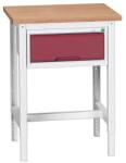 bott Műhelyasztal Bott Verso, 78-93 x 70 x 60 cm, 1 fiókos, multiplex, szürke-piros