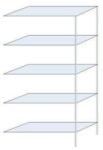 Schulte Design Taranis fém polcállvány, hozzáépíthető, 200 x 100 x 40 cm, 1170 kg, 5 polccal, ezüst