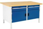 bott Műhelyasztal Bott Cubio Tároló, 84 x 150 x 75 cm, 2 szekrény, 2 fiók, multiplex, szürke-kék