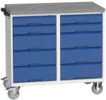 bott Karbantartó fiókos kocsi Bott Verso, 98 x 105 x 60 cm, 10 fiókos, linóleum, szürke-kék