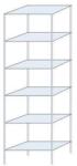 Schulte Design Ogmios fém polcállvány, alapkivitel, 250 x 75 x 40 cm, 1700 kg, 6 polc, 250 kg/polc, horganyzott