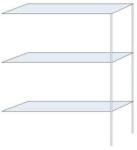 Schulte Design Andras fém polcállvány, hozzáépíthető, 200 x 150 x 40 cm, 1 200 kg, 3 polccal, horganyzott