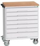 bott Verso mobil íróasztal fiókokkal, 98 x 80 x 60 cm, 7 fiókos, multiplex, szürke-szürke