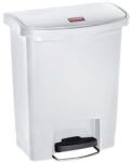Rubbermaid Slim Jim Step On Front Step szemeteskuka, műanyag, 30 l, fehér