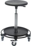 Global Professional Seating Műhelyzsámoly kerekekkel, magas, fekete