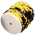 Novap Műanyag lánc orsón, 8 mm x 50 m, fekete/sárga