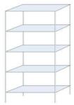 Schulte Design Taranis fém polcállvány, alapkivitel, 200 x 100 x 40 cm, 1 460 kg, 5 polccal, ezüst