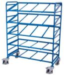 Cordes Euro polcos kocsi ferde polcokkal ellátott ládákhoz, 5 polccal, 135 x 66, 5 x 170 cm, kék