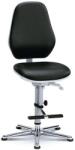 Bimossa Antisztatikus ESD munkaszék Bimos 9143 lábtartóval, tartós kontaktussal, siklókkal, műbőr, fekete/szürke