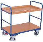 Variofit Polcos kocsi, 250 kg-ig, 2 polc, 1 emelt élű, 99 x 106 x 60 cm, kék