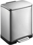 EKO E-Cube pedálos szemetes, 10 + 9 l, matt rozsdamentes acél