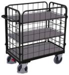 Cordes 4 hálós falú polcos kocsi, 3 polccal, 400 kg-ig, 104 x 54 x 118 cm, szürke