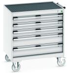 bott Cubio mobil fiókos szekrény, 88, 5 x 80 x 65 cm, 5 fiókos, matt, szürke-szürke