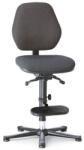 Bimossa Munkalaboratóriumi szék Bimos Basic 9131 siklóval, lábtartóval, tartós érintkezéssel, szövet, alacsony háttámla, fekete