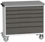 bott Verso mobil íróasztal fiókokkal, 98 x 105 x 60 cm, 6 fiókos, linóleum, szürke-antracit