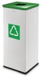 ALDA EKO Square fém szemétkosár szelektív hulladékgyűjtésre, 60 l űrtartalom, zöld