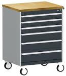 bott Cubio mobil fiókos szekrény, 109 x 80 x 65 cm, 6 fiókos, multiplex, szürke-antracit