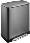 EKO E-Cube pedálos szelektív szemetes, 28+18 l, EKO, acél, fekete
