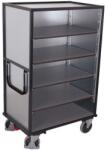 Cordes Magas szekrényes kocsi fogantyúval és 3 tömör falú, 500 kg-ig, 5 polccal, 181 x 111, 5 x 73 cm, szürke