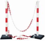 Novap Műanyag kerítésoszlop lánccal, 90 cm, piros/fehér