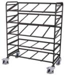 Cordes Euro polcos kocsi ferde polcokkal ellátott ládákhoz, 5 polccal, 135 x 66, 5 x 170 cm, szürke