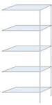 Schulte Design Ogmios fém polcállvány, hozzáépíthető, 200 x 75 x 30 cm, 1300 kg, 5 polc, 150 kg/polc, horganyzott