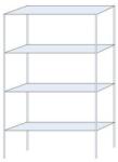 Schulte Design Andras fém polcállvány, alapkivitel, 250 x 150 x 40 cm, 1 600 kg, 4 polccal, horganyzott