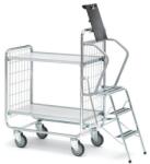 Ergobjorn polcos kocsi fellépővel, 200 kg-ig, 2 polc, 112 x 127 x 46 cm