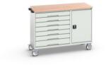 bott Karbantartó fiókos kocsi Bott Verso, 98 x 130 x 60 cm, 7 fiókos, szekrényes, multiplex, szürke-szürke