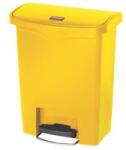 Rubbermaid Front Step műanyag szemetes kosár, 30 l térfogat, sárga