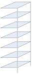 Schulte Design Ogmios fém polcállvány, hozzáépíthető, 300 x 75 x 80 cm, 2300 kg, 7 polc, 250 kg/polc, horganyzott