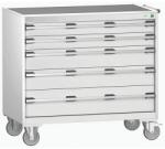 bott Cubio mobil komód, 98, 5 x 105 x 65 cm, 5 fiókos, matt, szürke-szürke