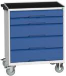 bott Verso mobil íróasztal fiókokkal, 96, 5 x 80 x 55 cm, 5 fiókos, matt, szürke-kék - manutan - 619 951 Ft