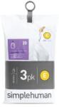 simplehuman Pocket Liner szemeteszsák, 20 l (E) fehér - Simplehuman