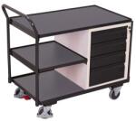 Cordes Műhelykocsi polccal és 4 fiókkal, 101 x 112, 5 x 62, 5 cm, szürke