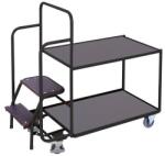 Variofit Polcos kocsi lépcsővel, 250 kg-ig, 2 polcos, szürke