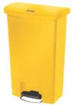 Rubbermaid Front Step műanyag szemetes kosár, 50 l térfogat, sárga