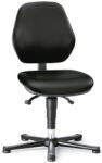 Bimossa Munkalaboratóriumi szék Bimos Basic 9130 siklóval, lábtartó nélkül, tartós kontaktus, műbőr, alacsony háttámla, fekete