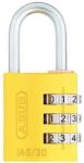 Abus 145 számzáras lakat, 3 számjegyű, kengyel 5 mm, sárga