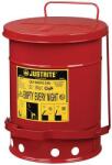 Justrite SoundGard fém hulladékolajgyűjtő tartály, piros, 20 l