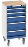 bott Cubio mobil fiókos szekrény, 99 x 52, 5 x 52, 5 cm, 5 fiókos, multiplex, szürke-kék