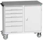 bott Karbantartó fiókos kocsi Bott Verso, 98 x 105 x 60 cm, 6 fiókos, szekrény, linóleum, szürke-szürke