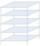 Schulte Design Taranis fém polcállvány, alapkivitel, 200 x 130 x 80 cm, 1 460 kg, 5 polccal, ezüst