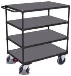 Variofit Polcos kocsi fogantyúval, 500 kg-ig, 4 polcos, 123, 5 x 139 x 80 cm, szürke